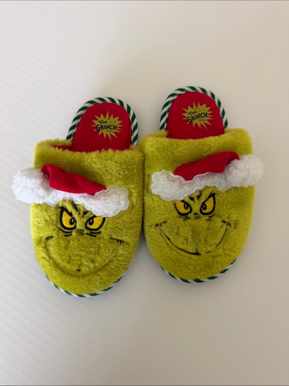 Kids' Plush Slipper - Green Holiday Design